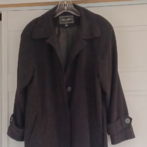 Gallery Women's Black Trench Coat Women's Size 6 P Light weight